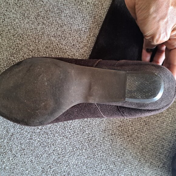 Beautiful! Dark Brown Genuine Real Suede Over knee boots or wear it slouchy! 6.5 - Picture 6 of 6